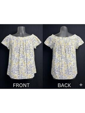 🌼 Old Navy Floral Off Shoulder Peasant Blouse XL Cottagecore 12-1 🌼